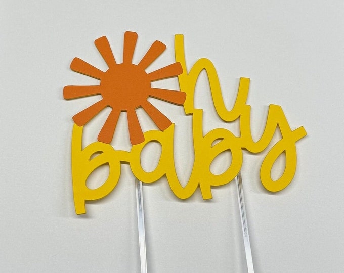 Sun cake topper, sunny cake topper, sunshine cake topper, sun baby shower cake topper,sunshine baby shower cake topper