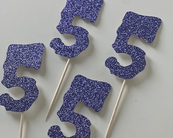 Creepy Number 5 Cupcake Toppers: Halloween Birthday Party Decor