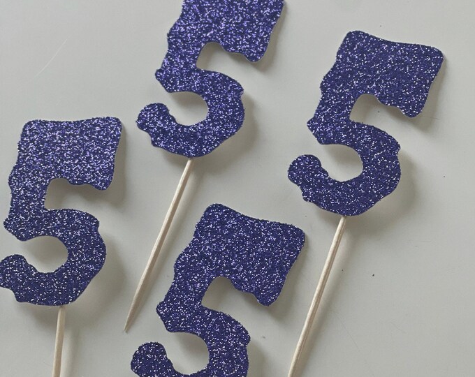 Creepy number cupcake toppers, Halloween cupcake toppers, 5th birthday cupcake toppers,creepy cupcake toppers, Halloween number toppers