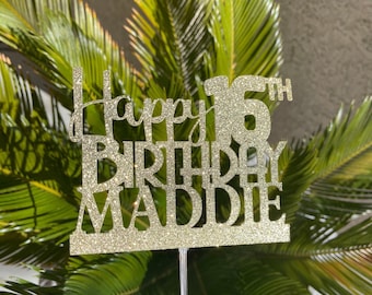 Personalized 16th Birthday Cake Topper: Custom Paper Decoration