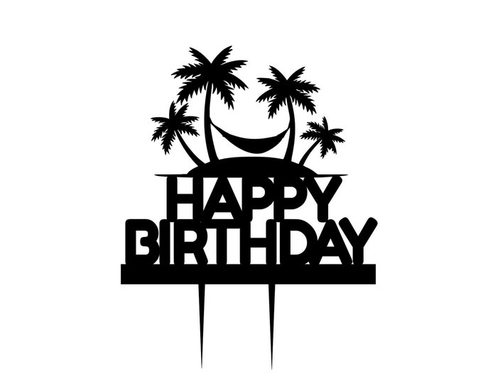 Vacation cake topper, Beach bum cake topper, Beach bum birthday cake topper, Palm tree cake topper, vacation topper, Hawaii cake topper
