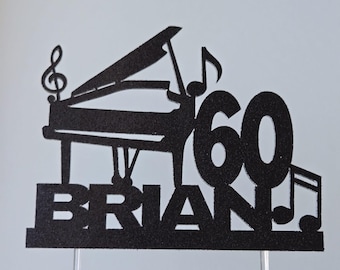 Piano Birthday Cake Topper: Musician Party Decor