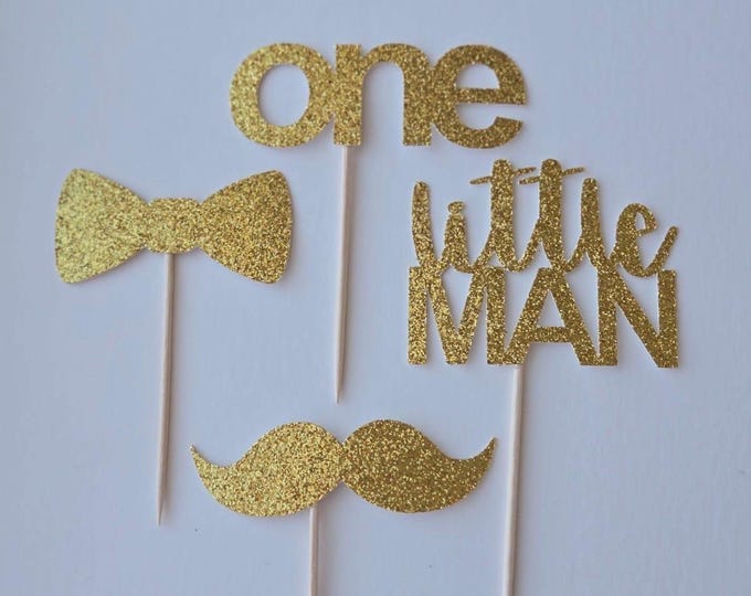 Little man cupcake toppers, first birthday cupcake toppers, boy one cupcake toppers, im one cupcake toppers, mustache cupcake toppers