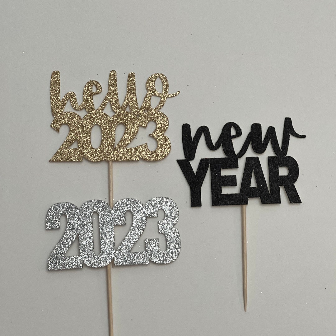 New Year Cupcake Toppers, New Year Toppers, New Years Cupcake Toppers