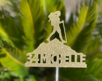 Hiking cake topper, hike cake topper, hiker cake topper, hiking birthday cake topper, hiker birthday cake topper, hike birthday cake topper