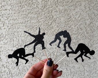 Wrestling cupcake toppers, wrestler cupcake toppers, grappling cupcake toppers, wrestling toppers, wrestling party supplies