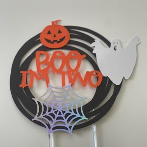 Halloween cake topper, Halloween topper, Boo im two cake topper, Boo cake topper, Ghost cake topper, Jack o lantern cake topper, custom topp