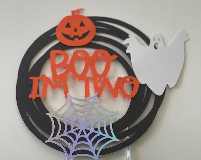 Halloween cake topper, Halloween topper, Boo im two cake topper, Boo cake topper, Ghost cake topper, Jack o lantern cake topper, custom topp