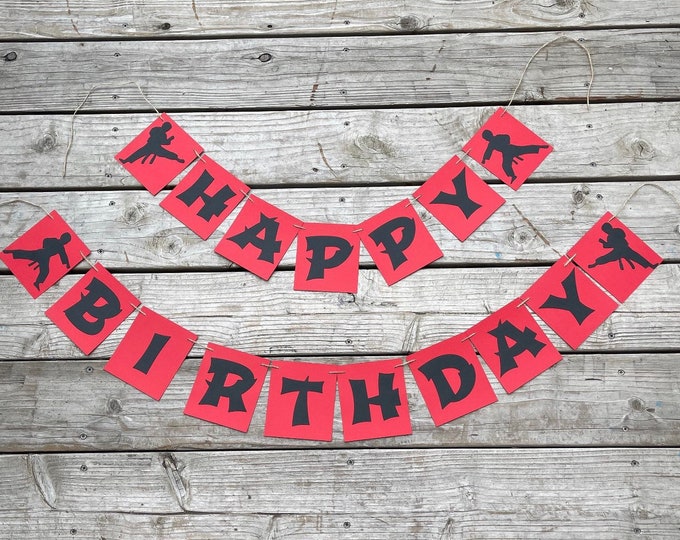 Karate birthday banner, karate banner, karate kick banner, martial arts banner, custom karate banner, martial arts birthday banner,
