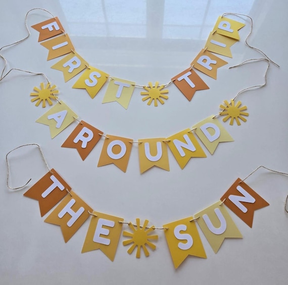 First Trip Around the Sun Banner: Handcrafted Birthday Decor