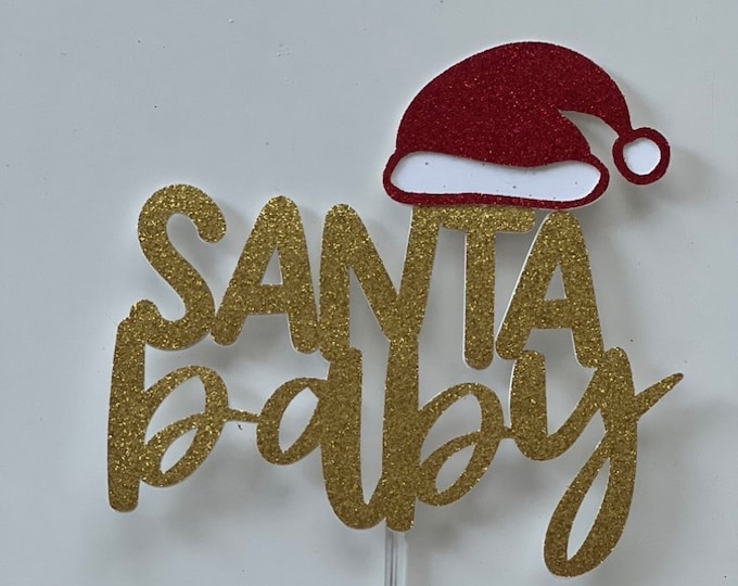 Christmas cake topper, xmas cake topper, Santa cake topper, Christmas baby cake topper, Christmas baby shower cake topper, Xmas baby shower