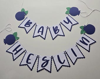 Blueberry First Birthday Banner: Pre-Hung Berry Party Decor