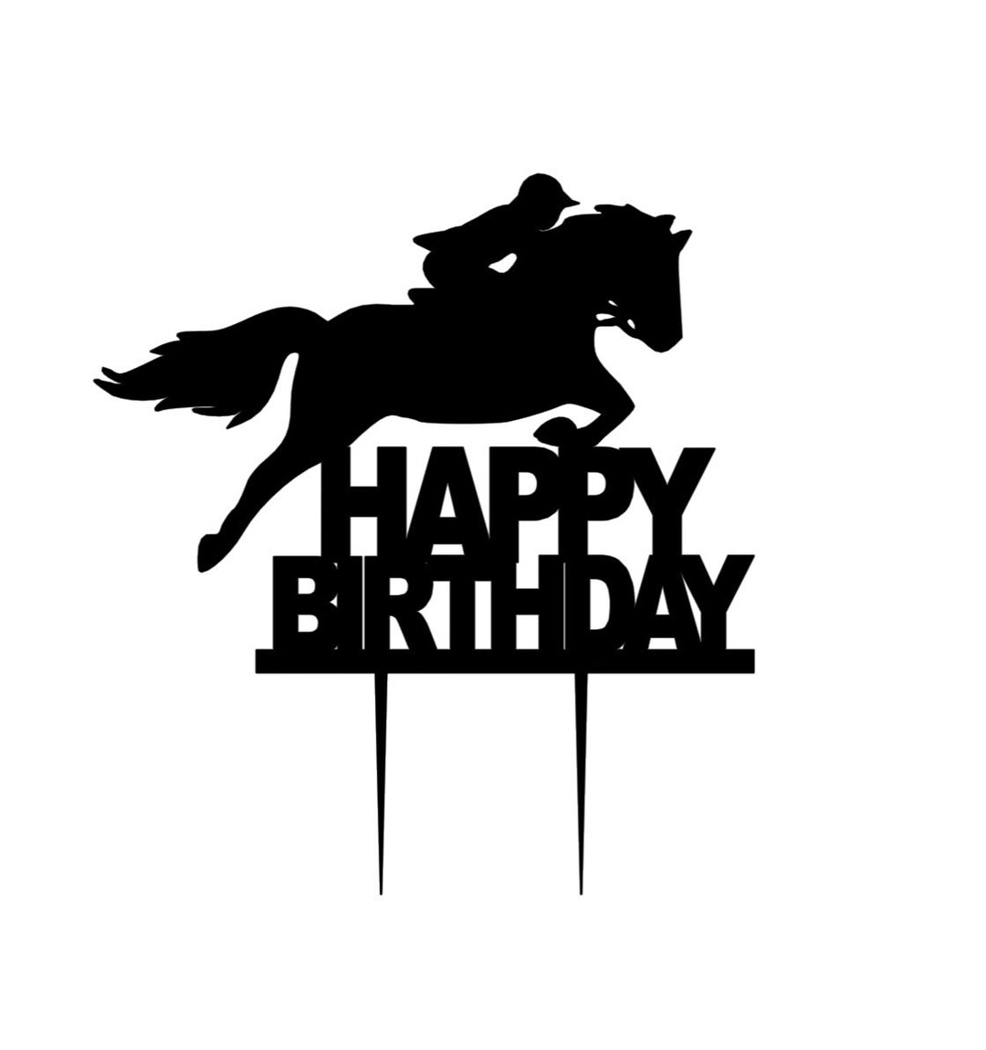 Horse Cake Topper, Horse Birthday Topper, Woman and Horse Cake Topper