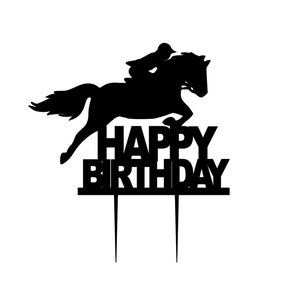 Horse cake topper, horse birthday topper, woman and horse cake topper, horse lover cake topper, horse riding cake topper