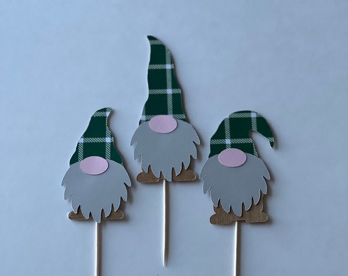 Gnome cupcake toppers, Gnome toppers, Christmas cupcake toppers, Christmas gnomes cupcake toppers, Gnome party decorations, Gnome toppers