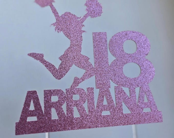Cheerleader Birthday Cake Topper: Personalized Poms Decoration