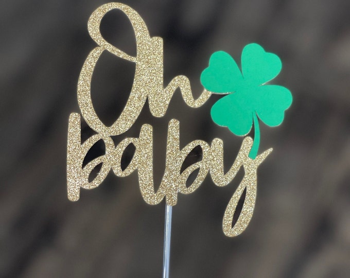 St Pattys baby cake topper, St Patricks gender reveal topper, clover gender reveal topper, St Patricks gender reveal cake topper