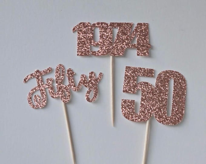 Im 50 cupcake toppers, 50th birthday cupcake toppers, hello 50 cupcake toppers, 1972 cupcake toppers, 12 cupcake toppers