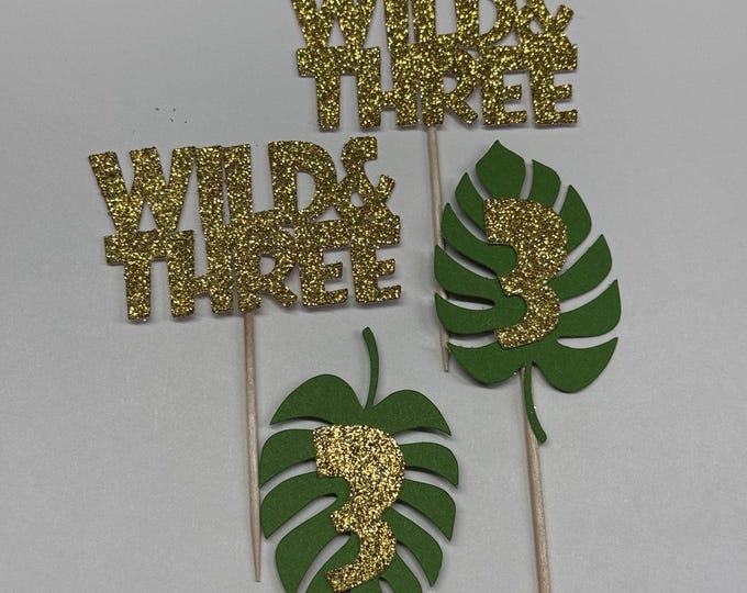 Safari cupcake toppers, wild and three cupcake toppers, wild cupcake toppers, wild toppers, wild and three cupcake toppers