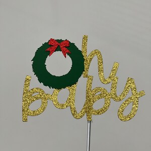 Christmas cake topper, xmas cake topper, Santa cake topper, Christmas baby cake topper, Christmas baby shower cake topper, oh baby topper