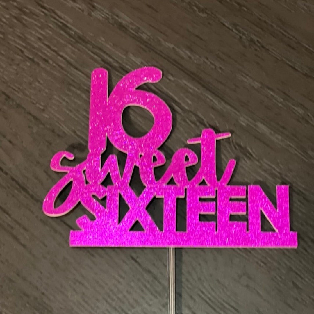 Sweet Sixteen Cake Topper: Sparkle 16th Birthday Party Decor - Etsy