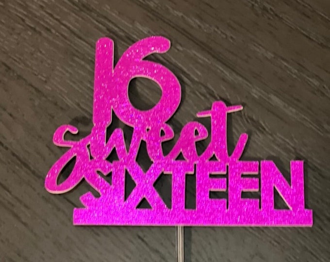 Sixteen cake topper, 16 cake topper, Im 16 cake topper, 16th birthday cake topper, sweet 16 cake topper, 16th birthday cake topper,