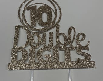 Double Digits Cake Topper: Sparkle 10th Birthday Party Decor