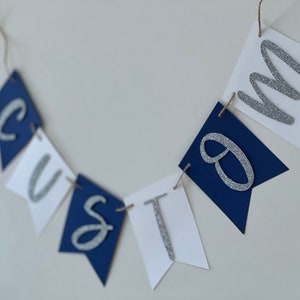 White and blue banner, blue ombré banner, navy blue banner, blue custom banner, ombré blue birthday banner, blue banner, blue shade banner