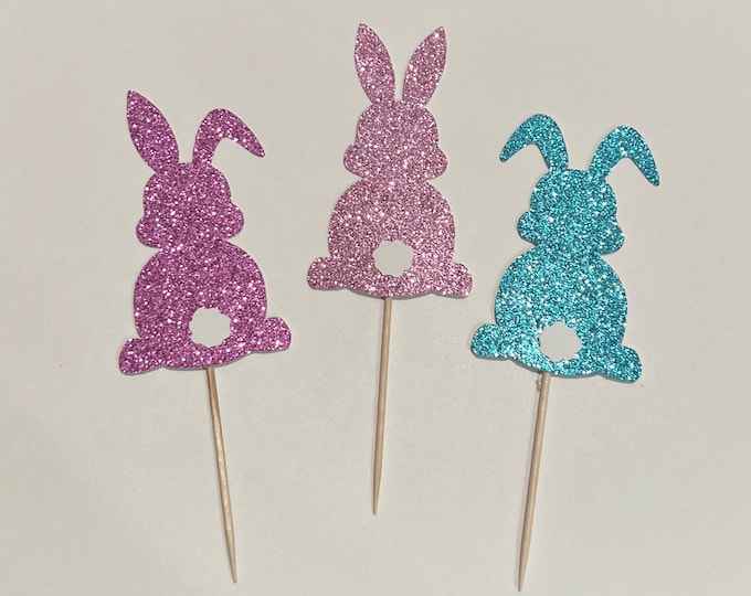 Easter cupcake toppers, Bunny cupcake toppers, rabbit shaped cupcake toppers, rabbit cupcake toppers, bunny toppers, Easter toppers