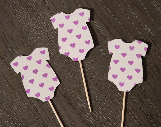 Onesie cupcake toppers, Onesie toppers, baby onesie toppers, Baby onesie cupcake toppers, Baby shower cupcake toppers, set of 12