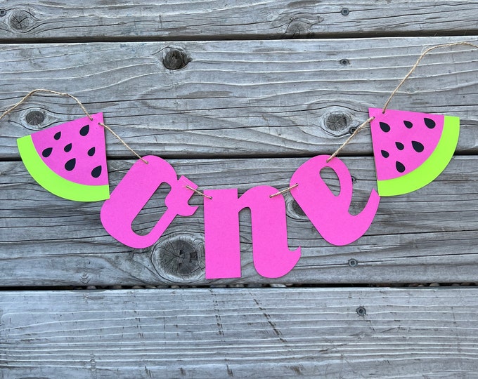 Watermelon banner, melon birthday banner, watermelon one  banner, first birthday banner, berry one banner, one in a melon banner