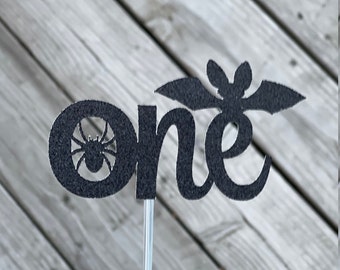 Halloween First Birthday Cake Topper: Creepy Spider Bat Theme