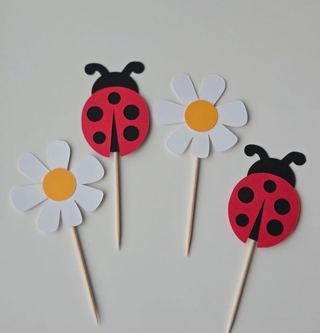 Lady Bug Cake Toppers, Bug Cake Topper, Lady Bug Toppers, Lady Bug ...