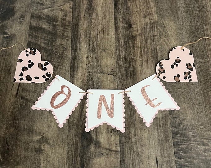 Cheetah banner, leopard banner, cheetah birthday banner, leopard birthday banner, one cheetah banner, one leopard banner