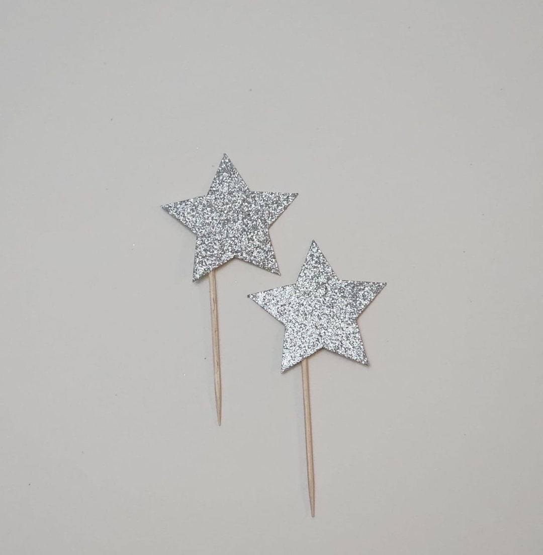 Star Toppers, Star Cupcake Toppers, Moon and Stars Cupcake Toppers ...