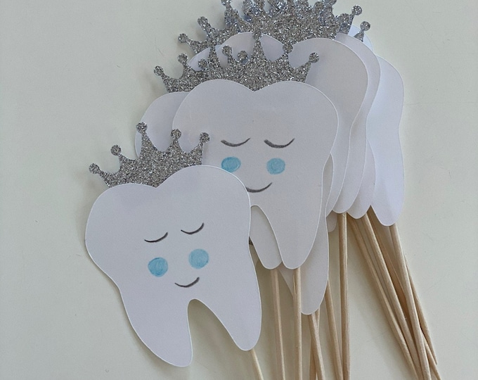 Tooth cupcake toppers, first tooth cupcake toppers,dental cupcake topper,dentist cupcake toppers, tooth toppers, tooth decorations