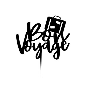 Bon voyage cake topper, farewell cake topper, travel cake topper, Suitcase cake topper, traveler cake topper, goodbye cake topper