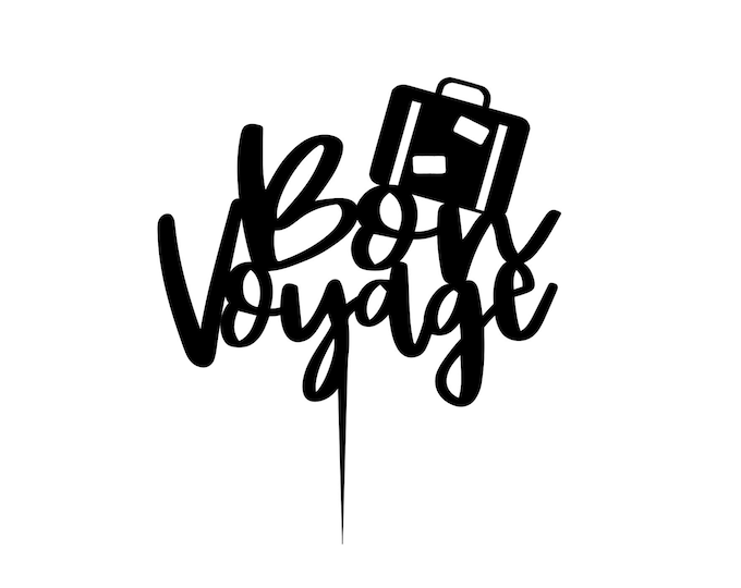 Bon voyage cake topper, farewell cake topper, travel cake topper, Suitcase cake topper, traveler cake topper, goodbye cake topper