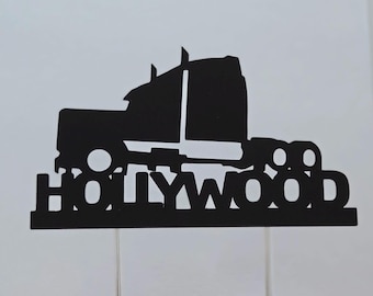 Trucker Birthday Cake Topper: Semi Truck Party Decor
