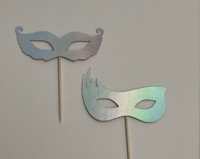 Masquerade cupcake toppers, New Year cupcake toppers, New Years cupcake toppers, masquerade toppers, set of 12 cupcake toppers