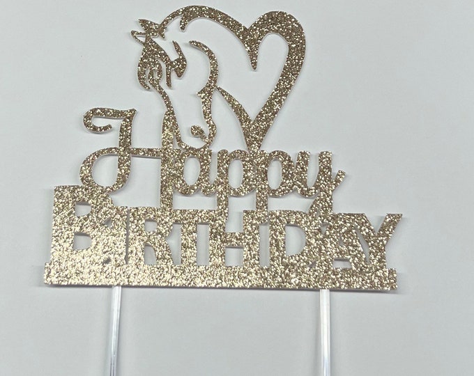 Horse cake topper, horse birthday topper, woman and horse cake topper, horse lover cake topper, horse riding cake topper