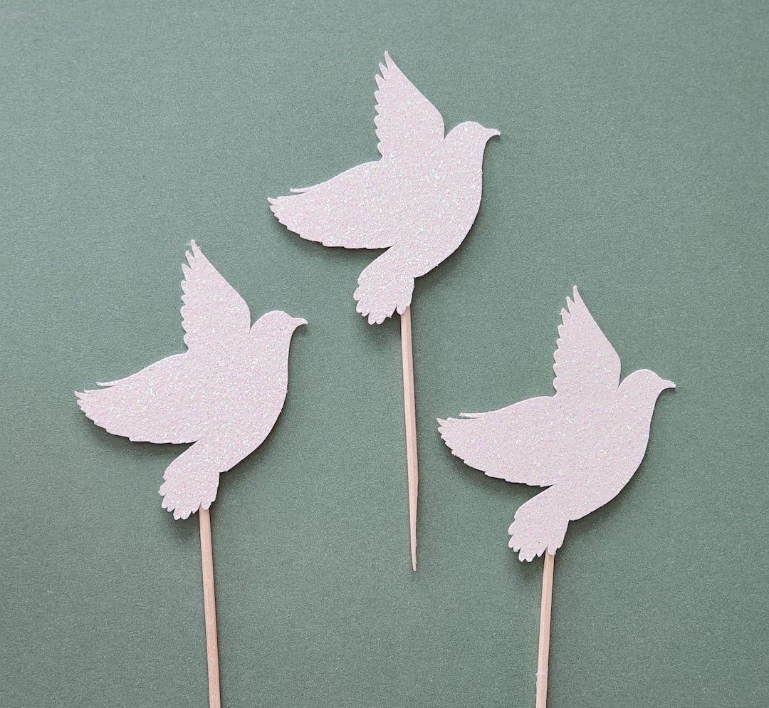 Dove Cupcake Toppers, Dove Toppers, Christening Cupcake Toppers