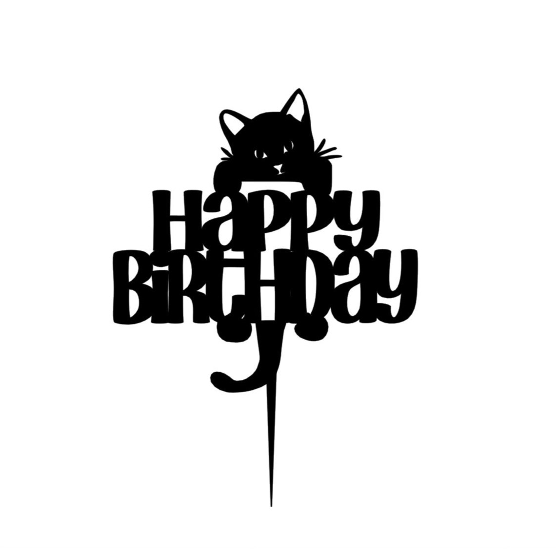 Kitty Cake Topper Black Cat Cake Topper Kitten Cake Topper Etsy