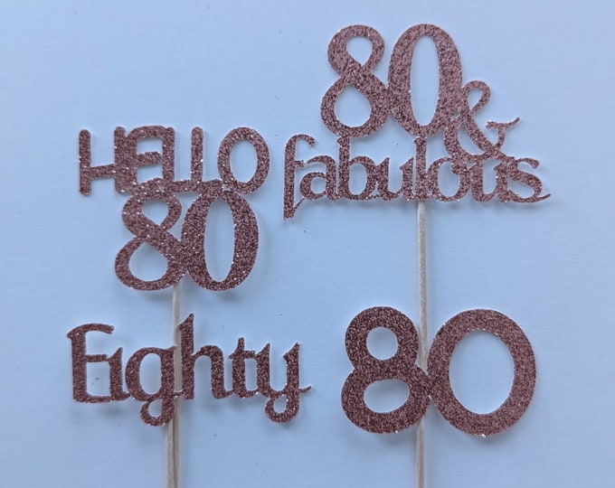 Im 80 cupcake toppers, 80th birthday cupcake toppers, eightieth birthday cupcake toppers, 80 cupcake toppers, set of 12