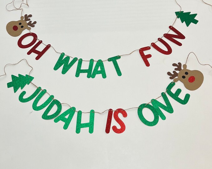 Christmas banner, merry Christmas banner, merry banner, Christmas birthday banner, Christmas first birthday banner, reindeer banner,