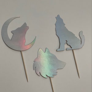 Wolf cupcake toppers, wolf toppers, howling wolf cupcake, wolf cake toppers, wolf toppers, wolf cake toppers, set of 12