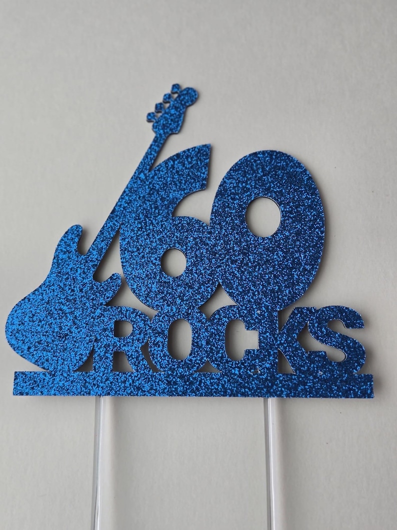 60 Rocks Guitar Cake Topper: Rock and Roll Birthday - Etsy