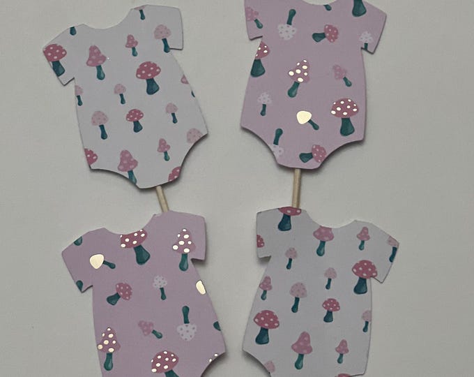 Onesie cupcake toppers, Onesie toppers, baby onesie toppers, Baby onesie cupcake toppers, Baby shower cupcake toppers, baby girl toppers