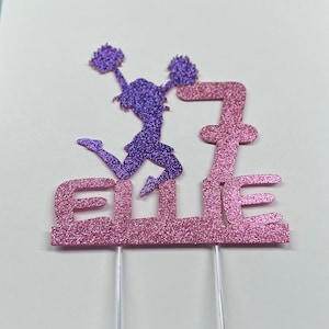 Cheer cake topper, Cheerleader cake topper, Cheerleading cake topper, Poms cake topper, Cheer birthday cake topper, cheerleading birthday