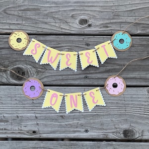 Sweet one banner, two sweet banner, donut banner, donut birthday banner, sweet one birthday banner, two Sweet birthday banner